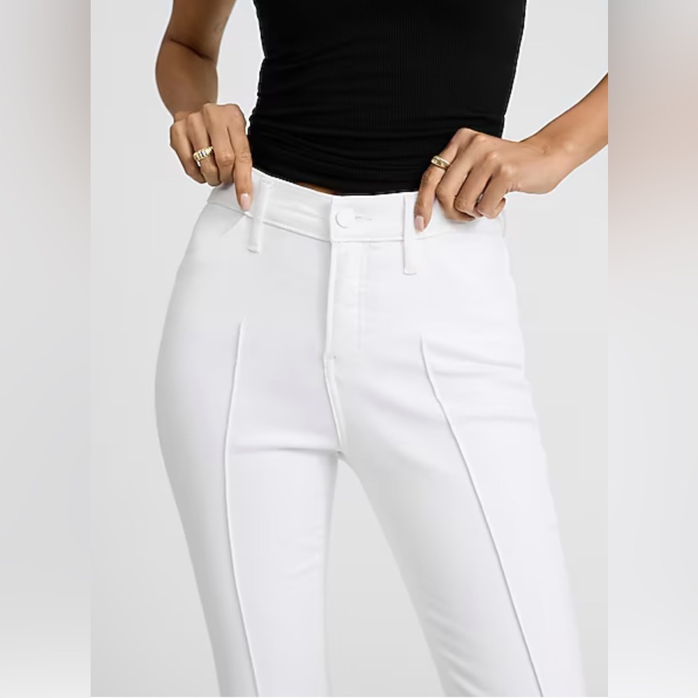 Express Mid Rise Pintuck Skyscraper Jeans - Picture 4 of 9